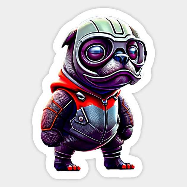 Cute Pug in Insect Costume - Adorable Pug Dressed up as Ant Hero Sticker by fur-niche